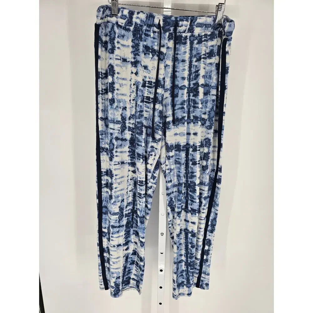 Lucky Brand Womens Sz XL 4 Piece pajama Set Blue White Tie Dye Print - Picture 5 of 6